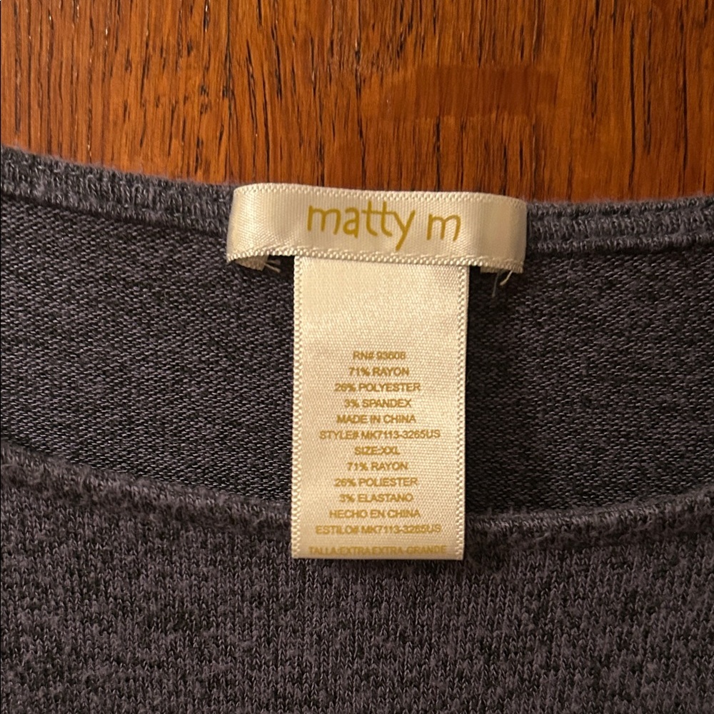 Matty M Dark Blue Long Sleeve Top with Knot - Picture 2 of 3